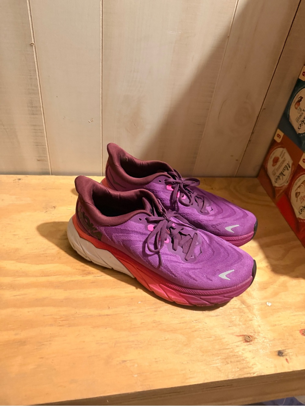 Hoka Women's Purple Running Shoes with Pink Gradient Midsole